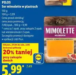 Lidl PILOS Ser mimolette w plastrach oferta