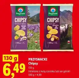 Lidl PRZYSNACKI Chipsy 130 g śmietana z nutą czosnku lub ser górski oferta