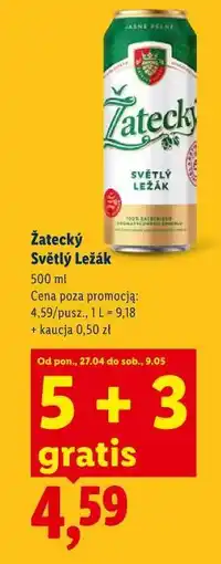 Lidl Žatecký Světlý Ležák oferta