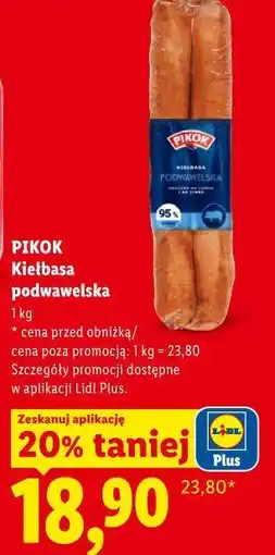Lidl Kiełbasa podwawelska oferta