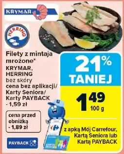Carrefour Filety z mintaja mrożone KRYMAR, HERRING oferta