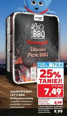Kaufland Grill jednorazowy z węglem drzewnym podpałką i rusztem aluminiowym Countryside Let's BBQ oferta