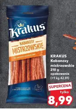 Kaufland Kabanosy mistrzowskie drobiowo-wieprzowe Krakus oferta