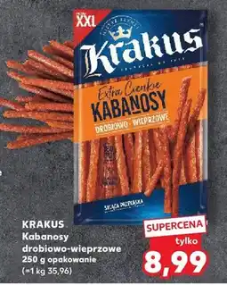 Kaufland Kabanosy extra cienkie drobiowo-wieprzowe Krakus XXL oferta