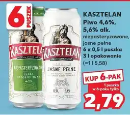 Kaufland Piwo Kasztelan niepasteryzowane jasne pełne 5,6% oferta