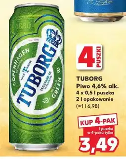 Kaufland Piwo Tuborg Green 4,6% alk oferta