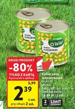 Intermarche Kukurydza konserwowa słodka O la la! oferta