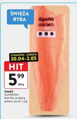 Intermarche Łosoś filet XXL ze skórą Superfish świeży oferta