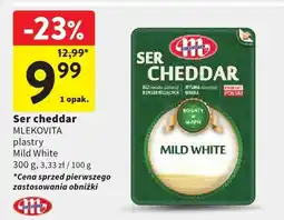 Intermarche Ser cheddar w plastrach Mild White Mlekovita oferta