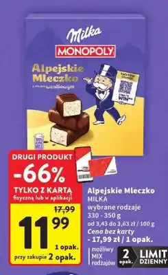 Intermarche Ciastka Milka Alpejskie Mleczko o smaku waniliowym wybrane rodzaje oferta