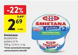 Intermarche Śmietana polska Mlekovita 12% oferta