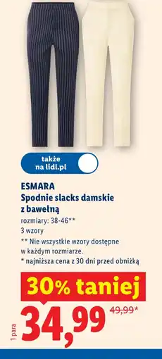 Lidl Spodnie damskie Esmara oferta
