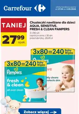 Carrefour Chusteczki nawilżane dla dzieci Fresh & Clean Pampers oferta