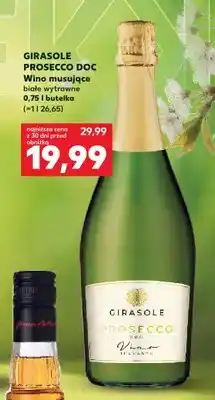 Kaufland Wino musujące Girasole Prosecco DOC białe wytrawne oferta