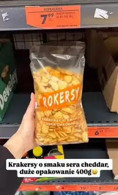Biedronka Krakersy Rokersy o smaku sera cheddar oferta