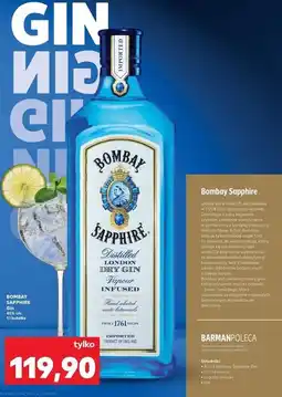 Kaufland BOMBAY SAPPHIRE Gin 40% alk. 1 l butelka oferta