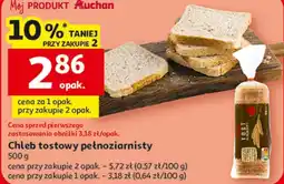 Auchan Chleb tostowy pełnoziarnisty oferta