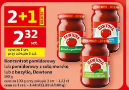Auchan Koncentrat pomidorowy lub pomidorowy z solą morską lub z bazylią, Dawtona oferta