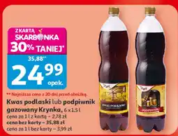 Auchan Kwas podlaski lub podpiwnik gazowany Krynka oferta