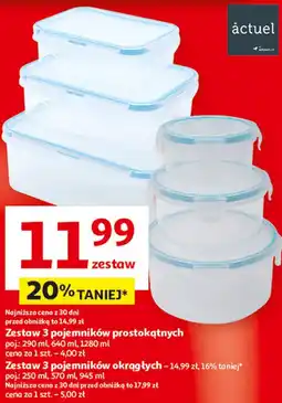 Auchan Zestaw 3 pojemników prostokątnych oferta