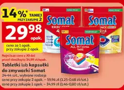 Auchan Tabletki lub kapsułki do zmywarki Somat 24-44 szt oferta