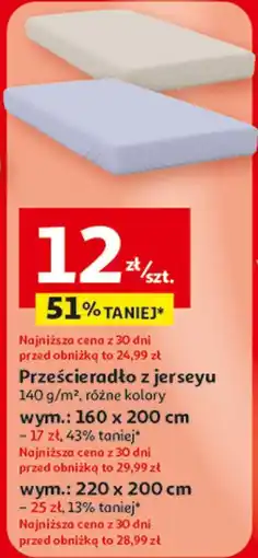 Auchan Prześcieradło z jerseyu oferta