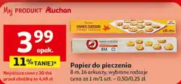 Auchan Papier do pieczenia 8 m, 16 arkuszy oferta
