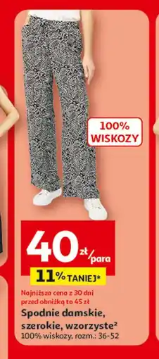 Auchan Spodnie damskie, szerokie, wzorzyste oferta