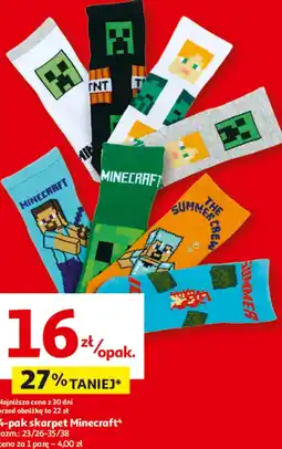 Auchan 4-pak skarpet Minecraft oferta