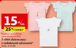 Auchan T-shirt dziewczęcy z ozdobnymi rękawami oferta