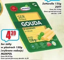 Sezamek Ser żółty w plastrach mlekpol oferta
