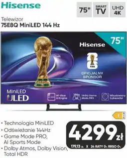 Max Elektro Telewizor 75E8Q MiniLED 144 Hz oferta