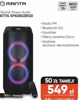 Max Elektro Głośnik Power Audio ATTIS SPK0802B120 oferta