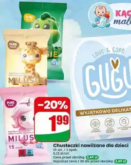 Dino Chusteczki nawilżane dla dzieci Milusie Pure Fresh oferta