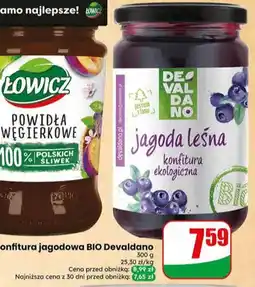 Dino Konfitura jagodowa BIO Devaldano jagoda leśna oferta
