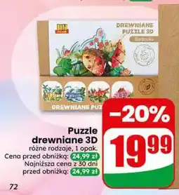 Dino Puzzle drewniane 3D Biedronka HH Poland oferta