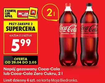 Biedronka Napój gazowany Coca-Cola Zero Cukru oferta