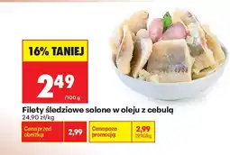 Biedronka Filety śledziowe solone w oleju z cebulą oferta