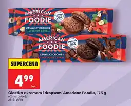 Biedronka Ciastka z kremem i dropsami American Foodie Crunchy Cookies Hazelnut Cream oferta