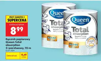 Biedronka Ręcznik papierowy Queen Total absorption 3-warstwowy oferta