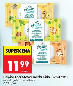 Biedronka Papier toaletowy nawilżany spłukiwalny Dada Kids morela oferta