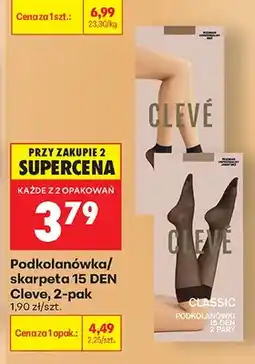 Biedronka Podkolanówka/skarpeta 15 DEN Cleve oferta