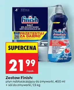 Biedronka Zestaw Finish płyn nabłyszczający do zmywarki + sól do zmywarki oferta