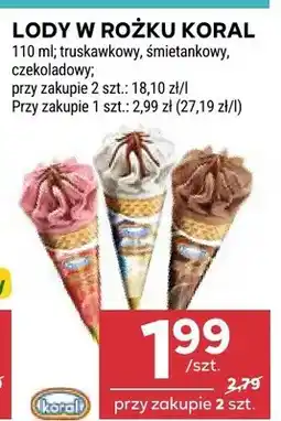 Stokrotka Lody w rożku czekoladowe Koral oferta
