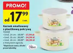 Intermarche Garnek emaliowany z plastikową pokrywą Tadar śred. 14cm oferta