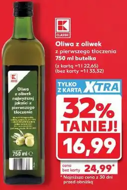 Kaufland K-Classic Oliwa z oliwek z pierwszego tłoczenia 750 ml butelka oferta