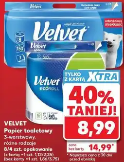 Kaufland VELVET Papier toaletowy 3-warstwowy, różne rodzaje 8/4 szt. opakowanie oferta