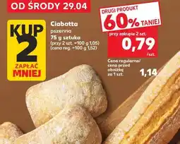 Kaufland Ciabatta pszenna 75 g sztuka oferta