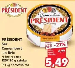 Kaufland Ser Camembert lub Brie różne rodzaje oferta