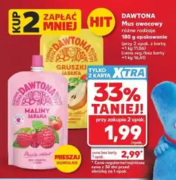 Kaufland Dawtona Mus owocowy różne rodzaje 180 g opakowanie oferta